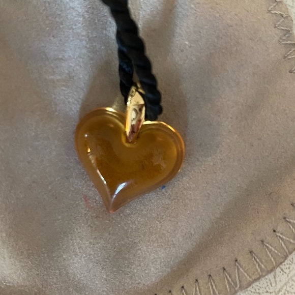 Lalique Amber Crystal Heart Necklace - Picture 11 of 12